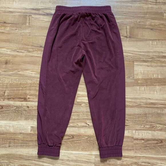 ZYIA Active L Maroon Soft Cozy Fleece Pull-on Joggers Elastic Waist Sweatpants - Picture 2 of 16
